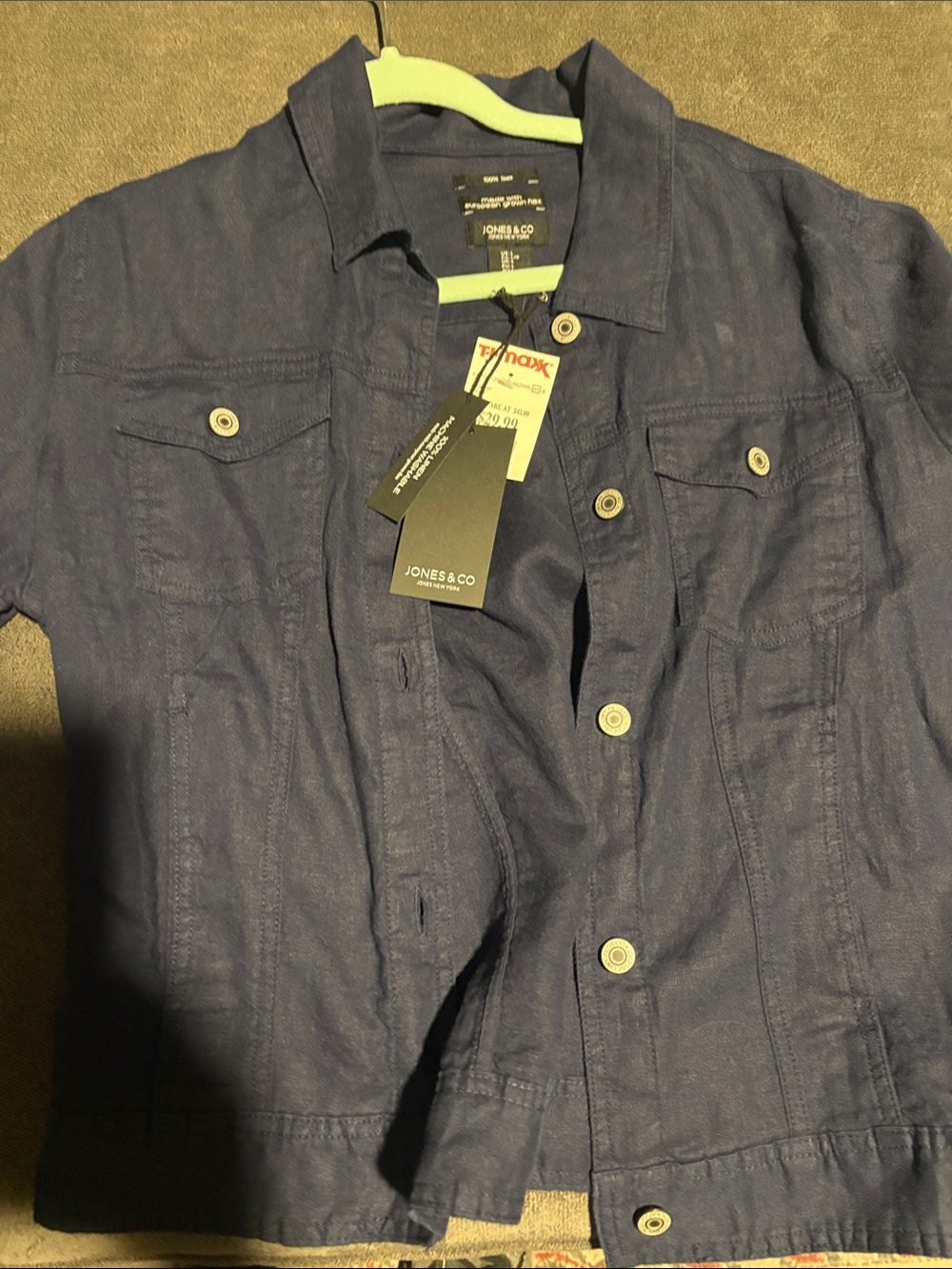 Jones New York womens linen shacket - Picture 2 of 4